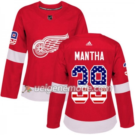Dame Eishockey Detroit Red Wings Trikot Anthony Mantha 39 Adidas 2017-2018 Rot USA Flag Fashion Authentic